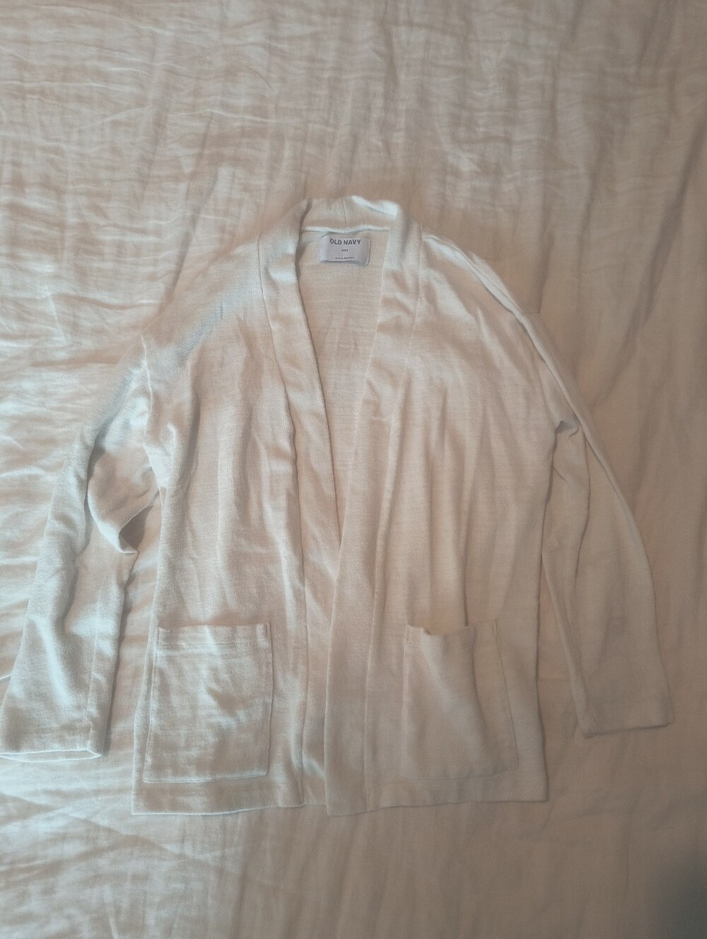 Old Navy Light Cream Open-Front Pocket Cardigan